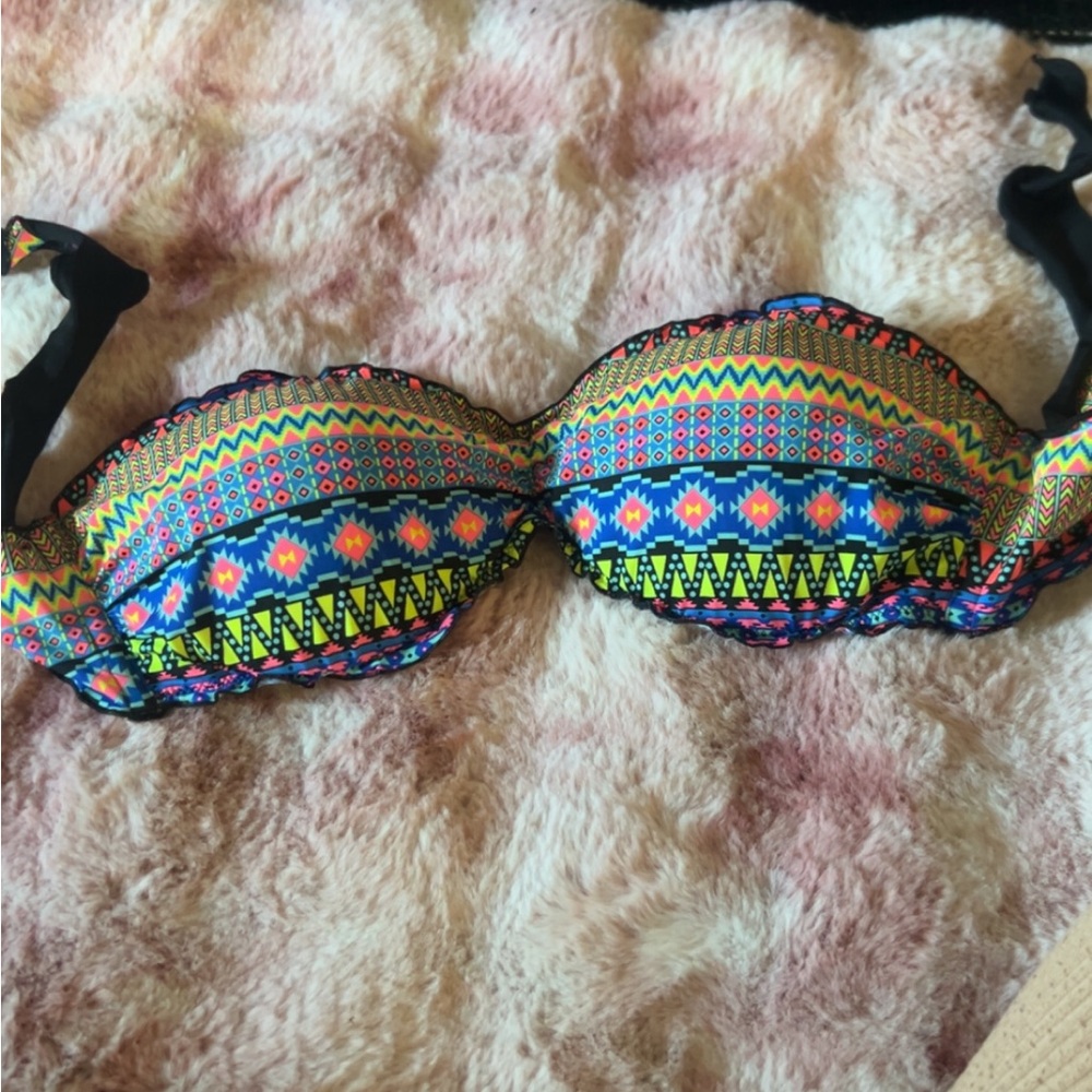 Colorful Patterned Bikini Top